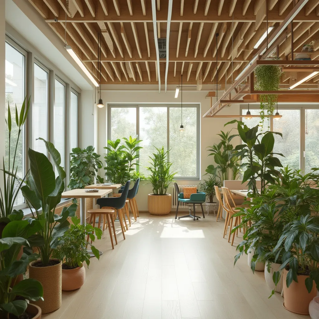 Ambiente de oficina eco-minimalista